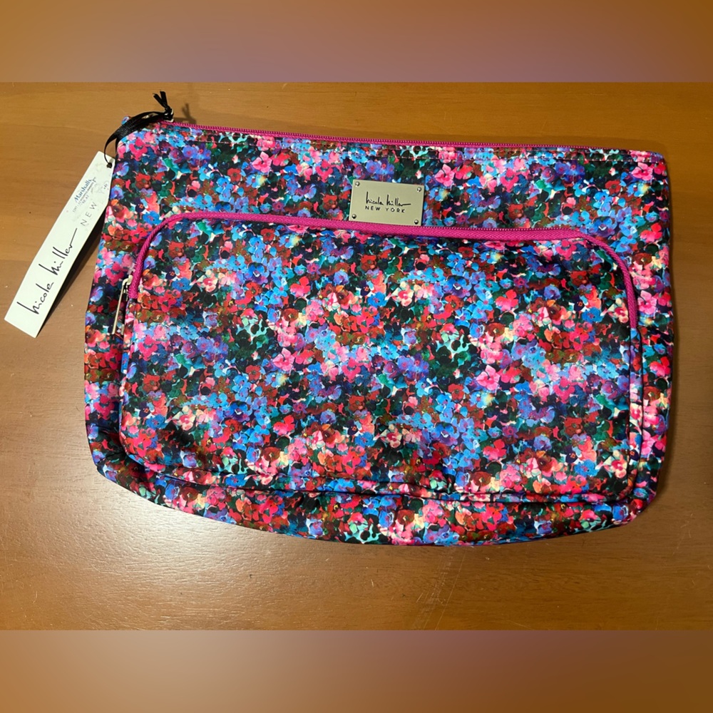 Colorful Nicole Miller Travel Makeup Toiletries Bag